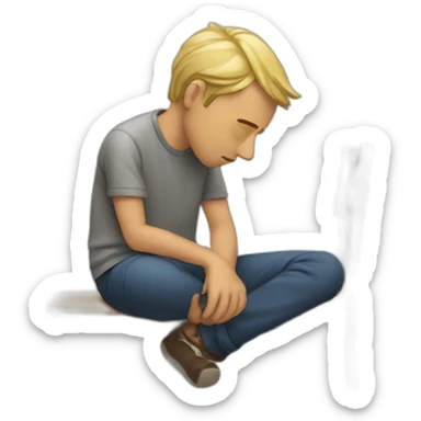 man ignoring sticker