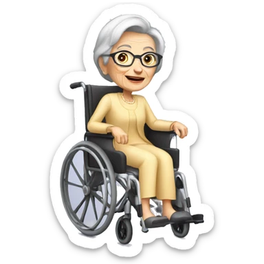 88 year old woman in a wheelchair  sticker