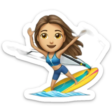 Woman windsurf sticker
