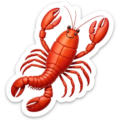 Lobster very happy jumping on pogo stick sticker