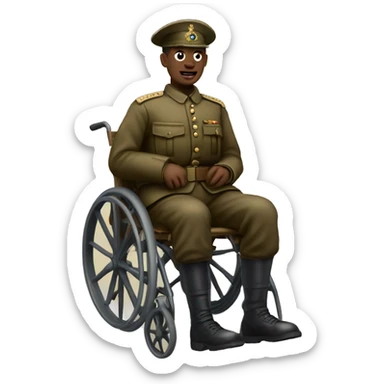disabled injured ww1 soldier no leg sticker