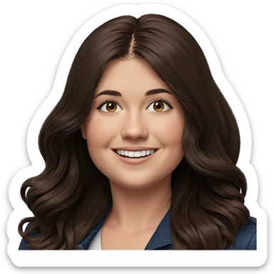 smiling girl portrait with brown hair sticker