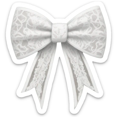 white bow with white lace sticker