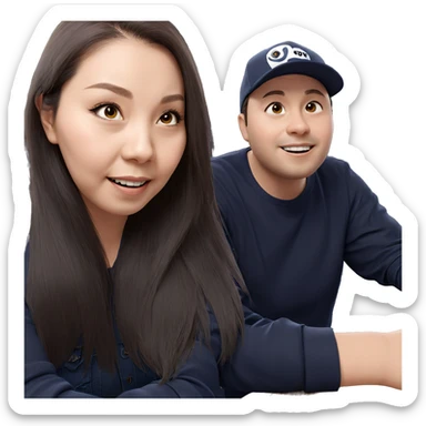 casual indoor moment with friends sticker