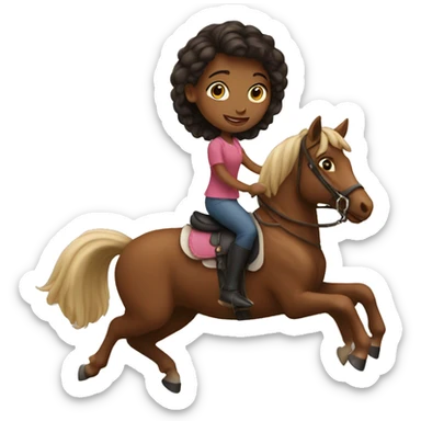 Girl riding a horse sticker