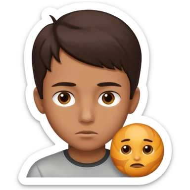 boy really thinking and focused sticker