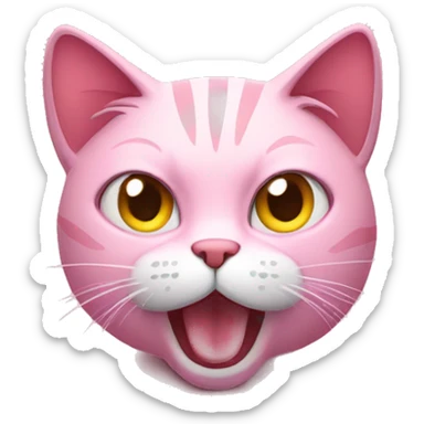Pink cat annoyed with someone sticker
