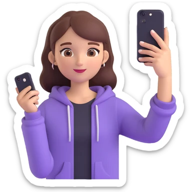 girl taking a selfie sticker