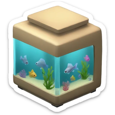Cube fish tank no fish sticker