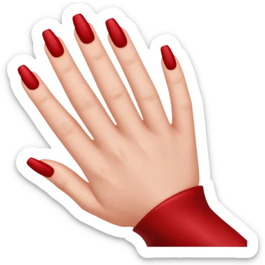 Female hand long black nails with a red undercoat  sticker