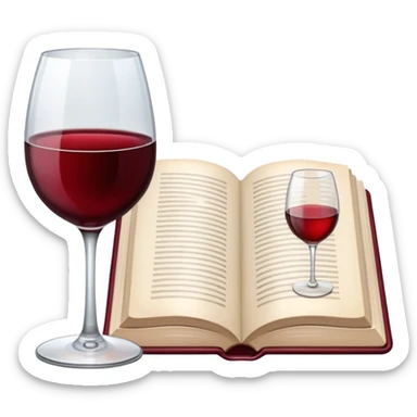 Book and wine sticker