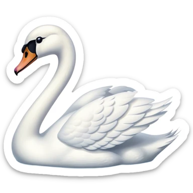 A white swan on the pond. sticker