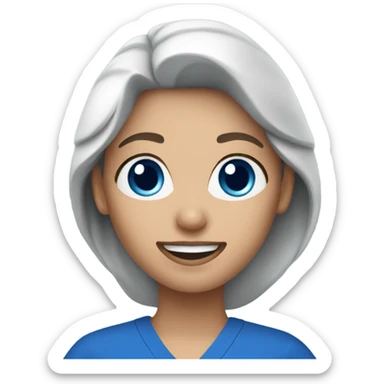 Dentist female in royal blue scrubs sticker
