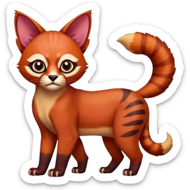 Caracal-Sphynx-Red-Panda-fusion-hybrid-animal-creature, full body sticker