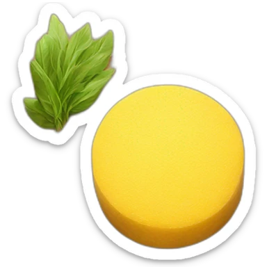 italian food called polenta on wooden plate sticker
