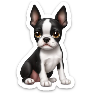 Boston terrier puppy sticker