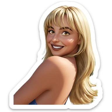 smiling girl in sunny outdoors sticker