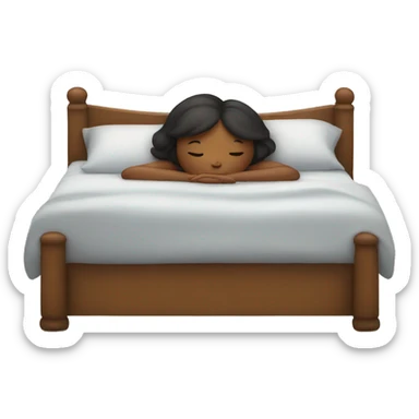 Sleeping girl on bed  sticker
