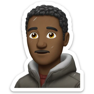 A man in a snow storm  sticker