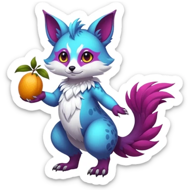 dark fruity white glorious divine exotic realistic cool beautiful beautiful fantasy-caracal-civet-genet-sergal-vernid-Gryphon-Cacomistle-Trico-oncilla-animal-Fakémon-hybrid-fursona (full body) sticker