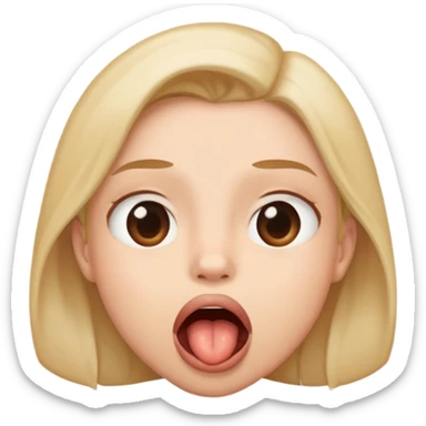 Cara de enamorado mordiendose el labio de abajo a la mitad sticker