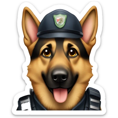German shepherd as a safety officer sticker