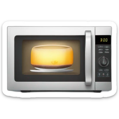 microwave with tea sticker