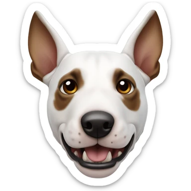 Bull terrier head black and brown sticker