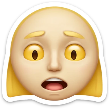 yellow face showing exhaustion, half-closed eyelids, mouth slightly open, emoji style sticker