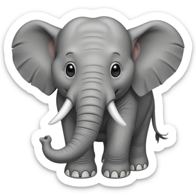 an elephant without ears sticker