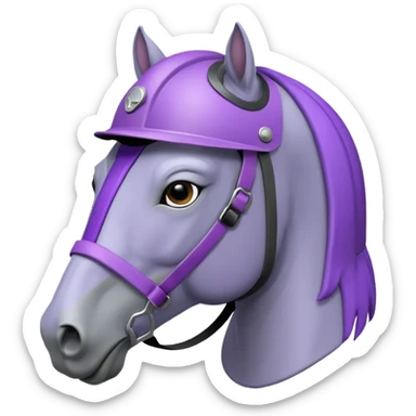 purple horse with helmet sticker