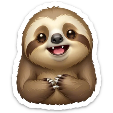 Cinematic Cute Yawning Sloth Portrait Emoji, Head tilted slightly with a dramatic, wide-open yawn, showcasing a languid, cuddly form with drowsy, half-closed eyes and an open, relaxed mouth, Simplified yet irresistibly adorable features, highly detailed, glowing with a soft, cozy glow, high shine, relaxed yet expressive, stylized with a dash of whimsical sluggish charm, soft glowing outline, capturing the essence of a drowsy yet affectionate sloth that appears ready to stretch out for a long nap! sticker