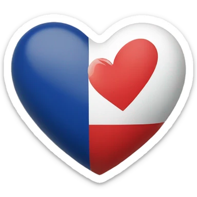 heart but there is a french flag inside sticker
