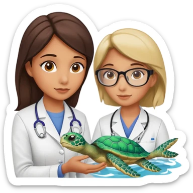 woman veterinary with a sea turtle sticker
