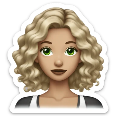 dark blonde balayage girl green eyes sticker