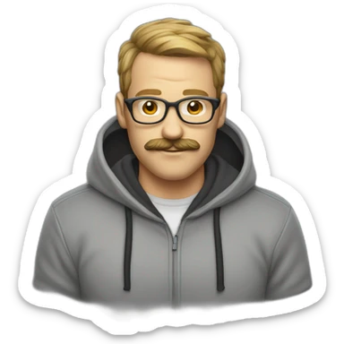 it nerd hoodie receding hairline and mustache sticker