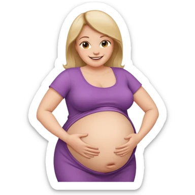 woman with abnormally large belly sticker