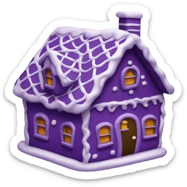 Cosy dark purple gingerbread house  sticker