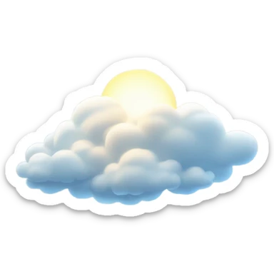clouds with shining sun sticker