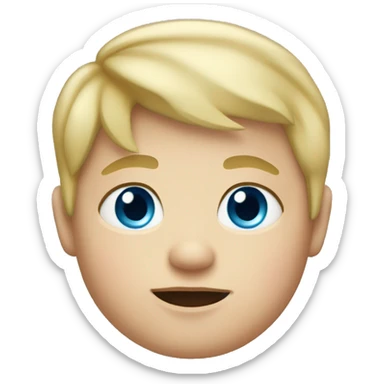 9-year old chubby boy with blond hair and broad blue eyes sticker