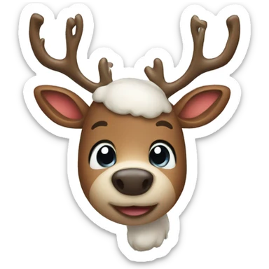 Cute christmas reindeer sticker