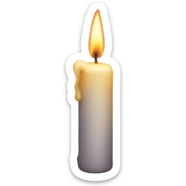 a candle in the shape of a number six sticker