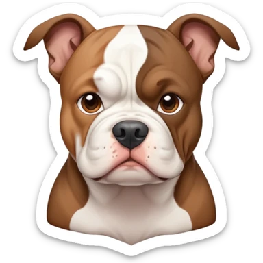 White and dark brown american pocket bully sticker