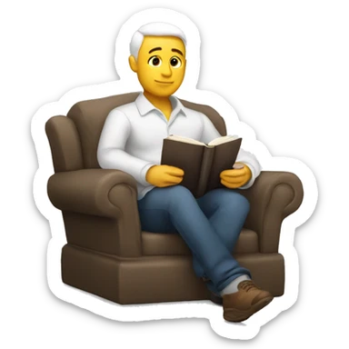 white men chilling with book sticker