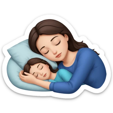 Brunette girl sleeping sticker