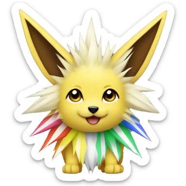 Jolteon with colorful stripes sticker