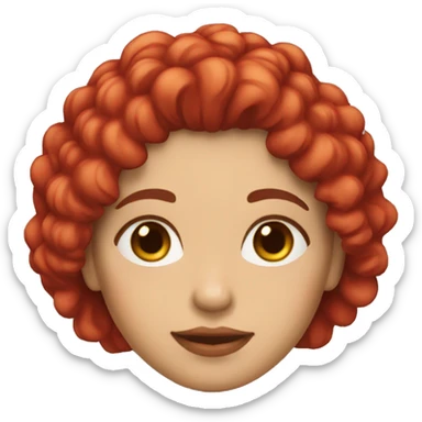 Mujer de pelo rizado rojo  sticker