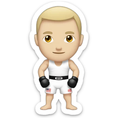 White MMA fighter sticker