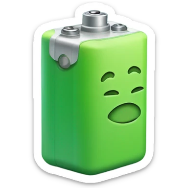 Little bit Smiling Green battery  sticker