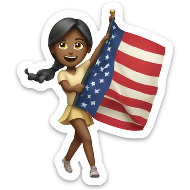 Girl spinning flag  sticker